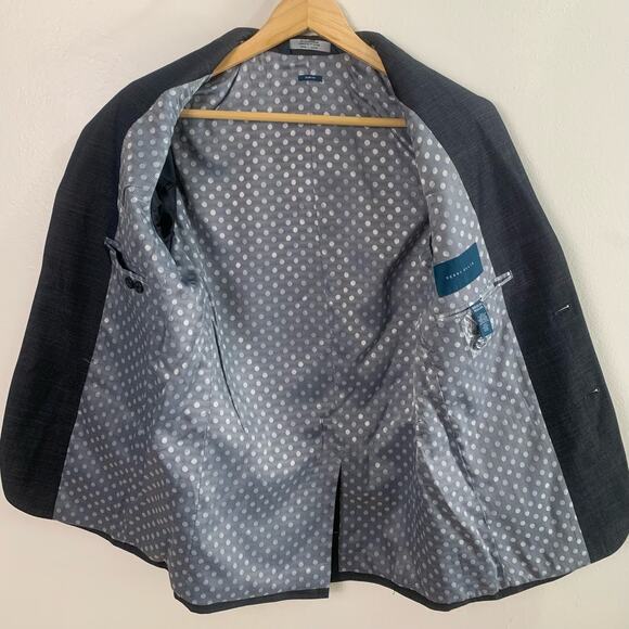 Perry Ellis Size 36 Regular Slim Fit Sport Coat Blazer Jacket Charcoal Gray - Picture 6 of 11